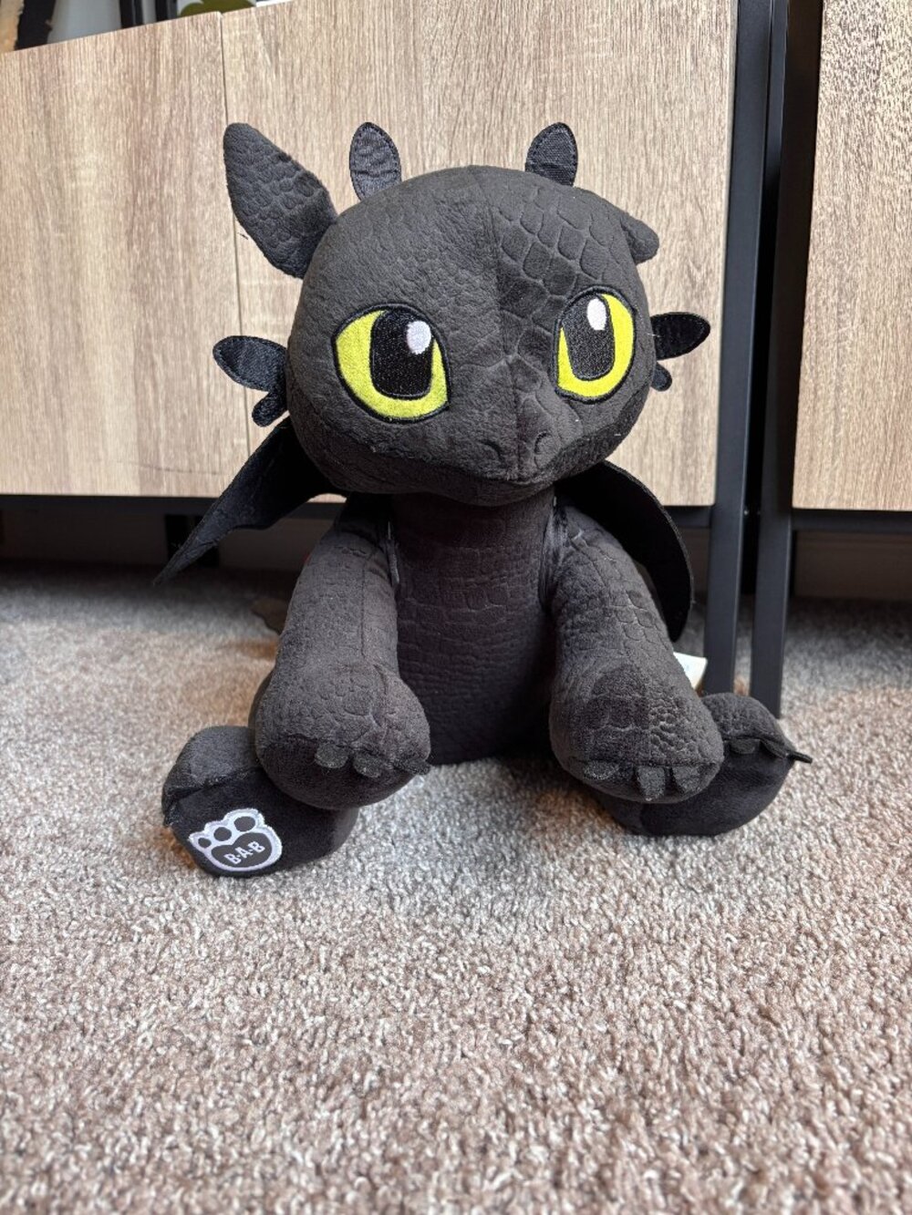 Retired Build-A-Bear Toothless Plush How To Train A Dragon Stuffed Animal BAB